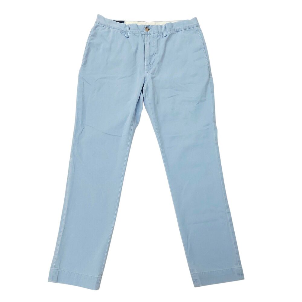 Polo Ralph Lauren Bedford Chino Pants Mens 33x28 Light Blue Slim Fit Cotton